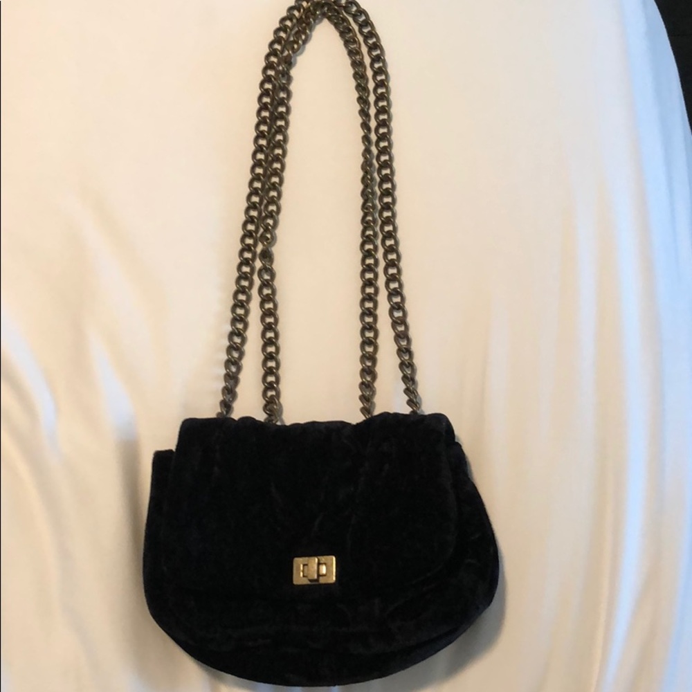 Free People velvet black mini messenger